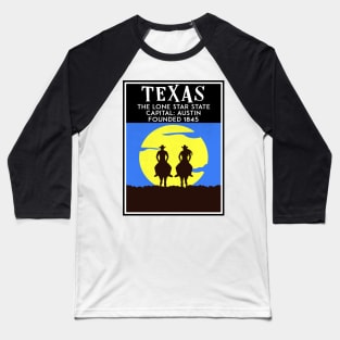 Texas The Lone Star State Travel Austin Dallas Houston Fort Worth El Paso Baseball T-Shirt